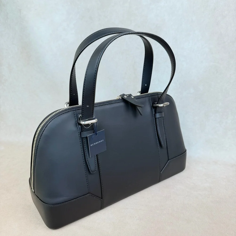 Authentic Burberry Japan Exclusive Leather Top Handle Bag Nova Check Lining